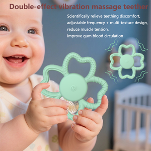 Venta caliente <span class=keywords><strong>mordedor</strong></span> eléctrico de silicona de grado alimenticio bebé sensorial suave USB <span class=keywords><strong>vibrador</strong></span> dentición juguetes para calmar el dolor de dientes <span class=keywords><strong>mordedor</strong></span> - Product Image 4