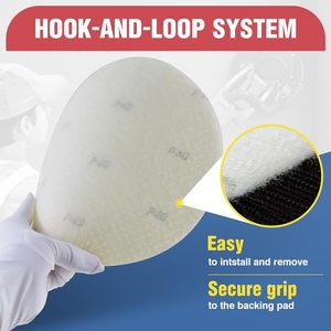 En stock 400 disques abrasifs de 225 mm (grains 60/80/120/180/220) pour ponceuse à cloisons sèches, ponceuse <span class=keywords><strong>girafe</strong></span>, ponceuse de plafond, sans poussière - Product Image 5