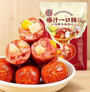 Saucisse de porc épicée Hongxiangji, viande séchée, à manger directement, mini-saucisse à une bouchée, fast-food, HOT DOG, texture moelleuse, 128g - Product Image 2