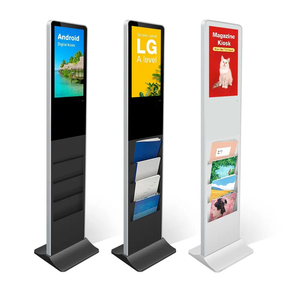 indoor 21.5 media sound digital lcd advertising player vertical magazine signage newspaper kiosk