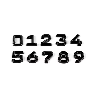 Toptan 3D Kabartmalı Eğimli Harfler Siyah Plastik ABS Araç Numarası Çıkartmaları Yol Ruhsatlı Font Numara Plakaları - Product Image 2
