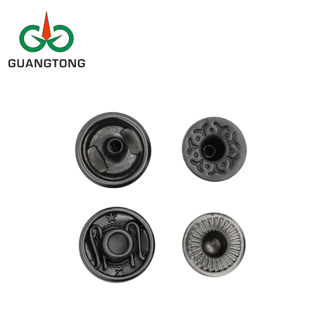 Buttons Supplier Different Colors Round 12.5 mm Four Parts Brass Snap Fasteners for Garment Clothing