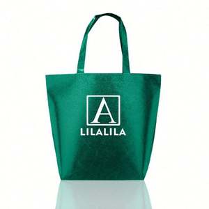 Wholesale Eco Laminated Non Woven Fabric Tote Shopping Custom Printed Reusable Metallic Non Woven Bag Custom logo - Product Image 3