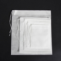 Sachets de thé biodégradables en stock avec cordon de serrage, filtre en tissu non tissé écologique, sachets de thé vides thermoscellables pour thé en vrac