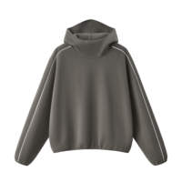 Hoodie surdimensionné en coton éponge 100% 400 g/m² avec imprimé à carreaux pour hommes, vente en gros directe d'usine
