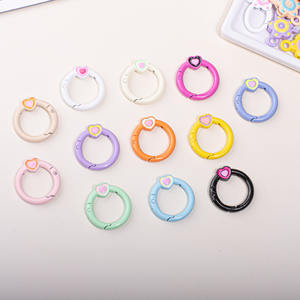 2025 nouvelle goutte peinture à l'huile en alliage de Zinc amour anneau printemps anneau bricolage téléphone portable chaîne porte-clés sac accessoires - Product Image 1