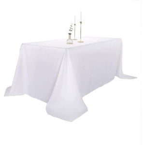 120 Round White <b>Tablecloth</b> for Wedding Banquet and Restaurant - Product Image 1