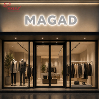 Letras 3D Personalizadas con Retroiluminación LED, Letrero de Acero Inoxidable con Halo Luminoso, Letrero Comercial para Tienda o Negocio