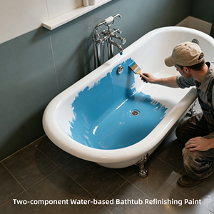 Pintura de Acabado para Azulejos de Baño a Base de Agua 2K, Revestimiento de Porcelana Epoxi para Bricolaje, Pintura Líquida para Muebles, para Cambiar el <span class=keywords><strong>Color</strong></span> del Baño - Product Image 1