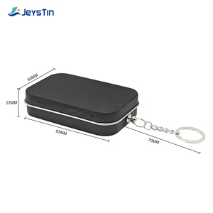 Tùy chỉnh in ấn tinplate CD DVD Flash Disk Tai nghe tin Hộp Quà Tặng hiển thị phẳng bản lề tin trường hợp với vòng chìa khóa cho Băng Ghi - Product Image 3