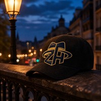 Casquette de baseball unisexe en daim noir, snapback, six panneaux, visière incurvée, doublure en satin, réglable, logo brodé personnalisé
