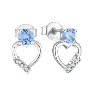 CUSTOM OEM Fine Jewelry Women's Romantic Women Luxury Studs Heart Shape Earrings