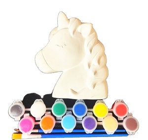 Plaster DIY <b>Ceramic</b> <b>Paint</b> Craft Kit-Kids' Model Coloring Toys <b>Paint</b> Your Own Valentines Stepping Stones - Product Image 1
