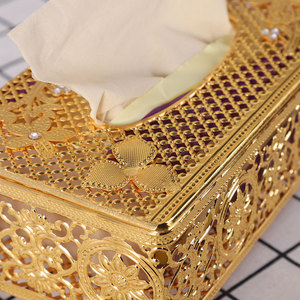 Cao cấp cổ điển sắt nghệ thuật rỗng kim loại mạ điện hộ gia đình mô hộp quá trình nặng bơm hộp giấy - Product Image 4