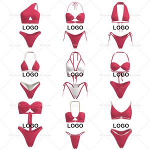 Traje de Baño de Una Pieza con Logotipo Personalizado en 3D, Bikini de Cintura Alta con Hebilla Metálica para Mujer - Product Image 4