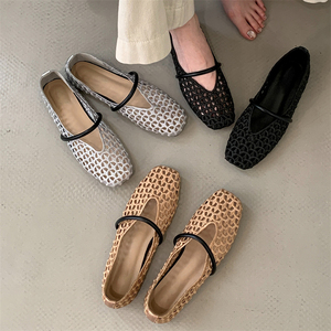 2025 Fashionable Hand Woven Women's Boat <b>Shoes</b> Comfortable Casual Square Toe Flat Breathable Feature Loafers Style for Summer - Product Image 4