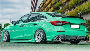 Pour Honda Civic 11e génération 2022-2023, kit carrosserie, aileron de coffre arrière, noir brillant, style YOFER, aileron arrière de voiture, accessoires de voiture - Product Image 4