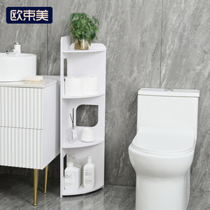 Oushumei Bathroom <b>Corner</b> <b>Shelf</b> 3 Tier Freestanding Triangular Storage For Toilet Sink Area - Product Image 1
