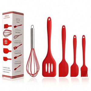 Wholesale 5-piece Silicone Spatula Set Rubber Cooking Utensils Set Heat Resistant Silicone Kitchen Utensils Cooking Spatula Set - Product Image 1
