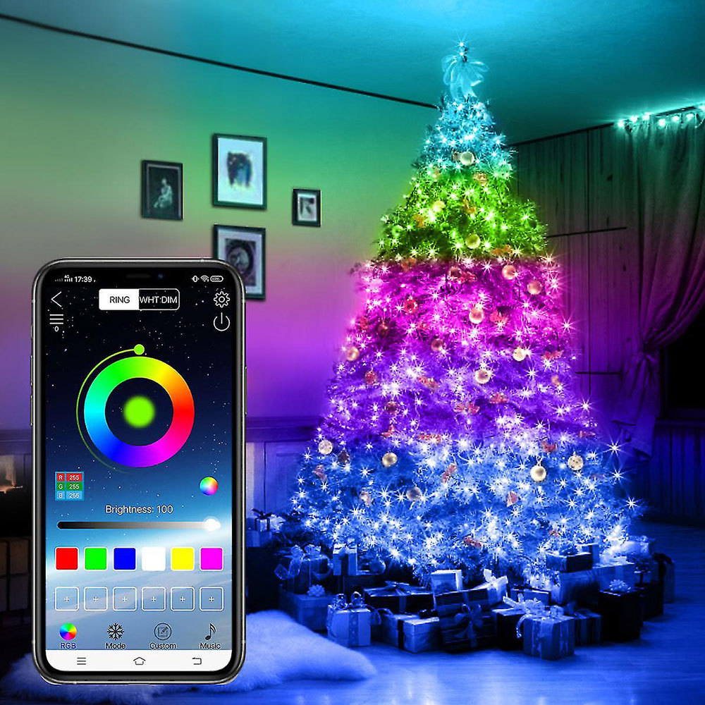 Multi-specification APP Controlled IP44 Waterproof Dimmable Christmas Lights Indoor USB Rechargeable LED Light Strings 1-Year