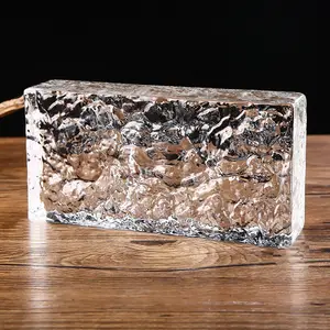 Hotel House Decorative Solid Crystal Glass Brick Designed Colorful Glass Wall Glass Block For Building Ice Grain