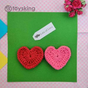 Applique Cœur au <span class=keywords><strong>Crochet</strong></span> en Fil de Coton - Patch Cousu à la Main pour <span class=keywords><strong>Scrapbooking</strong></span>, Décoration de Mariage, Vêtements de Bébé - Product Image 4