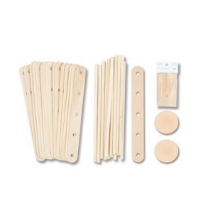 Bastoncini di legno ILAN con fori e aste rotonde 150 mm 15 pezzi per lavori artigianali - Product Image 2