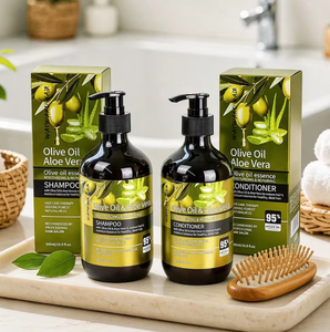 Set de Cuidado Capilar de Aceite de Oliva y Aloe Vera de la Marca Wayward Hair, Champú y Acondicionador Anti-Frizz para Reparar Puntas Abiertas, Venta al Por Mayor Directo de Fábrica - Product Image 1