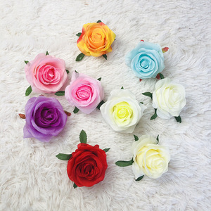 Roses en soie 9cm, têtes de roses artificielles pour décorations murales de mariage, artisanat DIY - Product Image 2