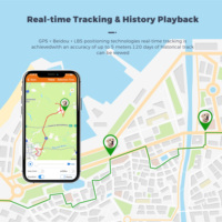 Traceur GPS intelligent pour animaux de compagnie BeiDou & GLONASS 4G étanche IP65, dispositif intelligent en temps réel avec moniteur vocal, buzzer à distance, FOTA