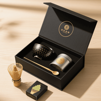 Boîtes magnétiques élégantes Ensembles Matcha Emballage avec insert en mousse Conception de luxe personnalisée pour le thé de qualité supérieure Emballage en papier de stockage de cadeaux