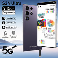 Smartphone S24 Ultra 5G Layar AMOLED 7,3 Inci Penuh, RAM 16GB, ROM 1TB, Kamera 108MP, Baterai 8800mAh, Android 15