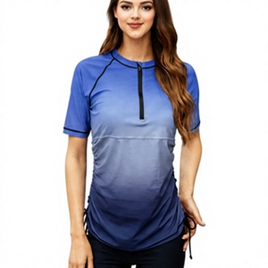 เสื้อยืดแขนยาวไล่เฉดสีสำหรับผู้หญิง ระบายอากาศได้ดี แห้งเร็ว ผลิตจากผ้าสแปนเด็กซ์/โพลีเอสเตอร์ เหมาะสำหรับการฝึกซ้อมและเล่นกีฬา - Product Image 1