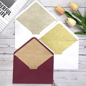 Enveloppes de mariage personnalisées avec doublure, monogramme et <span class=keywords><strong>illustration</strong></span> de la mariée, enveloppes d'invitation doublées à motifs floraux et aquarelle - Product Image 3