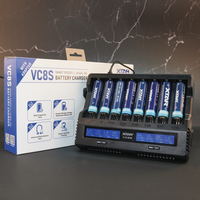 Testeur de résistance interne et de capacité de batterie XTAR VC8S Smart Cell USB C 8 emplacements 14500 16340 21700 26650 18650 Chargeur de batterie lithium-ion