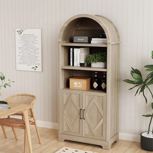 <span class=keywords><strong>Buffet</strong></span> <span class=keywords><strong>haut</strong></span> à arche, meuble de rangement moderne en bois, armoires latérales, étagères ouvertes réglables, vitrine à 5 niveaux pour salon - Product Image 2