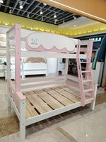 Lit superposé pour enfants en bois de rose, design européen moderne, confortable, avec toboggan