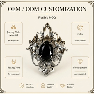 Anello Gotico Antico Personalizzato Stile Vintage con Pietra Onice Nera in <span class=keywords><strong>Argento</strong></span> Sterling <span class=keywords><strong>925</strong></span>, Gioielli OEM ODM - Product Image 2