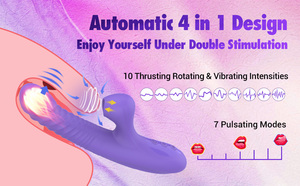 Silicone Femelle Sex Toy <span class=keywords><strong>Lesbienne</strong></span> Poussée Télescopique Sucer Spinning Gode Clitoris G Dot Lapin Vibrateur IPX7 Étanche Chauffage - Product Image 4