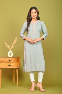 Chic Fusion Salwar Kameez élégant Style indien traditionnel moderne motif à carreaux coton robe boutons dentelle brodée gratuite - Product Image 2