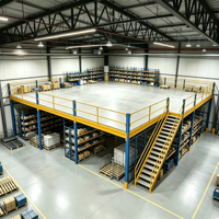 HONGXIN Étagère de mezzanine robuste personnalisable à 2-3 niveaux, sans boulons, à rivets, en acier laminé à froid, finition thermolaquée, anti-corrosion