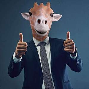 Cadılar bayramı gerçekçi çevre dostu lateks maske sevimli hayvan zürafa baş maskesi kostüm Cosplay komik parti maskeleri cadılar bayramı günü - Product Image 4