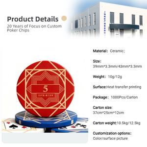 Vente d'usine Jetons de poker Texas Hold'em géométriques en céramique de 39 mm Jetons de jeu de <span class=keywords><strong>mahjong</strong></span> et d'échecs Pièces de monnaie - Product Image 2