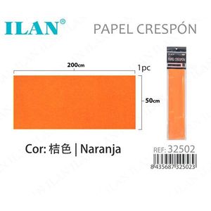 Carta Crespa Ilan 50x200 Cm Arancione Per Lavori Artigianali - Product Image 1