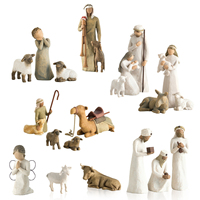 Crèche en résine faite à la main, ensemble de 20 pièces, figurines chrétiennes de Noël, ornement religieux pour la décoration de table, cadeau pour la maison