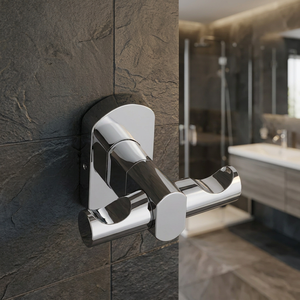 Gancho para Bata de Acero Inoxidable con Acabado Cromado, Diseño Minimalista, Forma Curva, Juego de Accesorios para Baño - Product Image 4