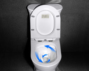 WC monobloc en céramique artistique KD-T090P avec siège à fermeture douce, toilettes rondes confortables pour adultes - Product Image 5