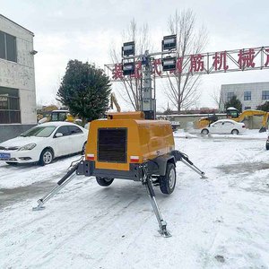 Generador diésel de luz de torre de remolque de uso versátil con asistencia solar para ahorro de energía Ideal para ferias agrícolas al aire libre - Product Image 1