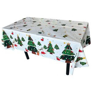 Merry Decor <b>Plastic</b> Rectangle Cloths 274*137 Table Cover Easy Cleanup White Disposable Christmas <b>Tablecloth</b> - Product Image 3