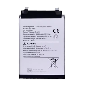 Batteria di sostituzione del tappo reale BL- 58ET per Tecno Pova 5 LH7N cellulare Smartphone batterie in fabbrica OEM personalizzate - Product Image 1